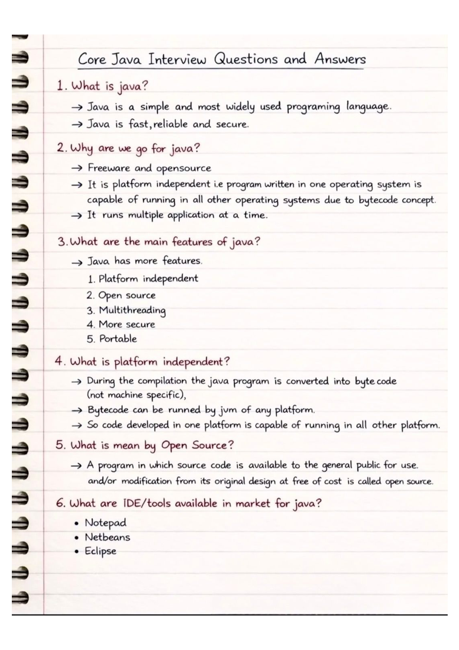 Preview of Core Java Interview Questions